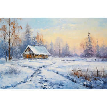 Barn in Winter Canvas